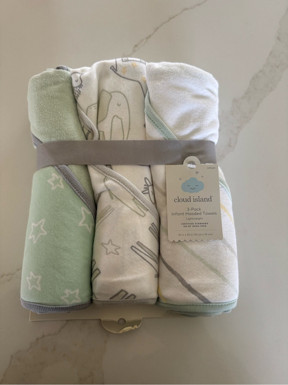 Cloud Island Infant Hooded Towels - Set of 3